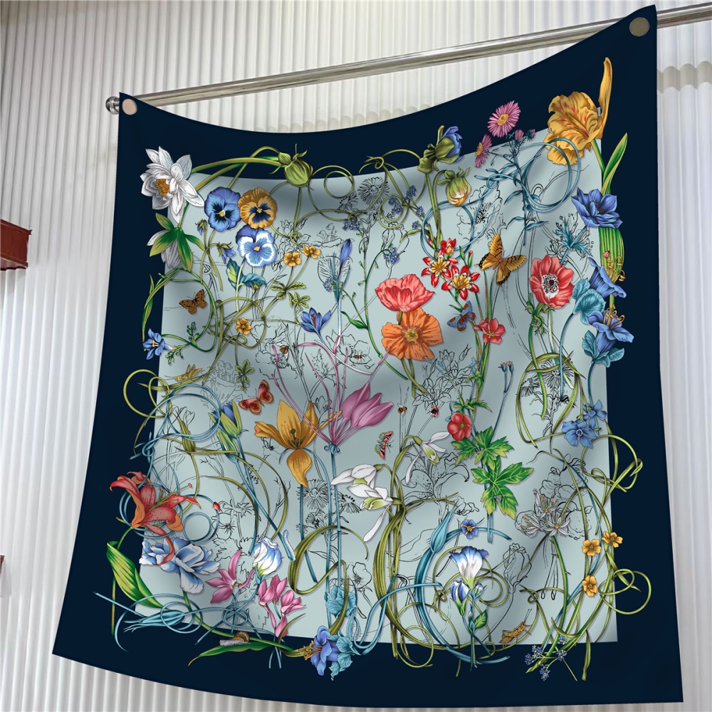 Silk Neck Scarf - Bufanda de seda con estampado Floral