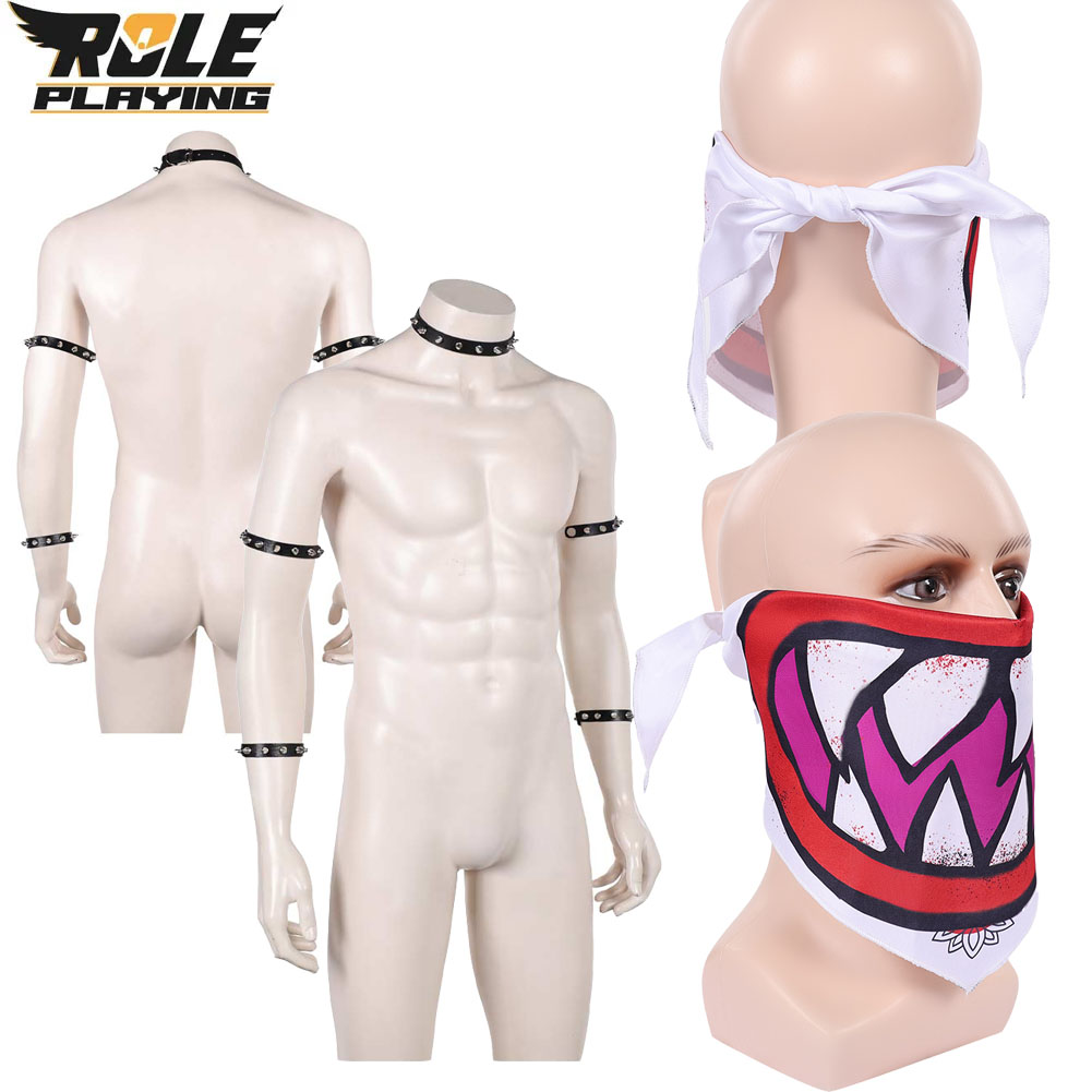 Ascot Neck Scarf - Disfraz de Bowser Jr, Bufanda, Máscara,
