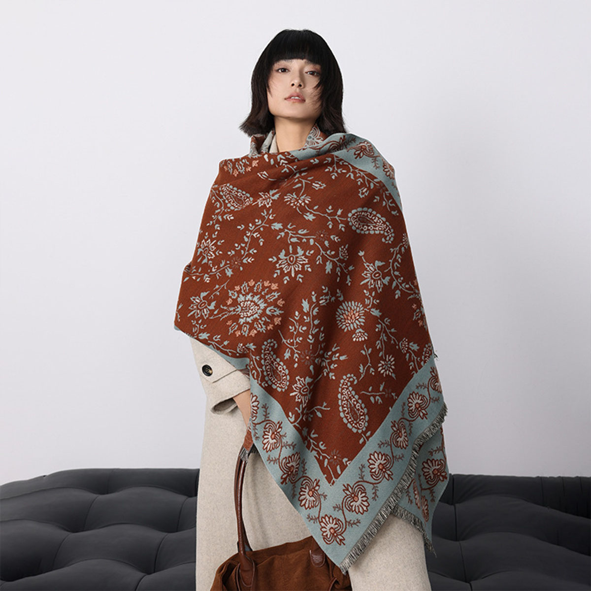 Woven Scarf Blanket - Bufanda de Cachemira de imitación de