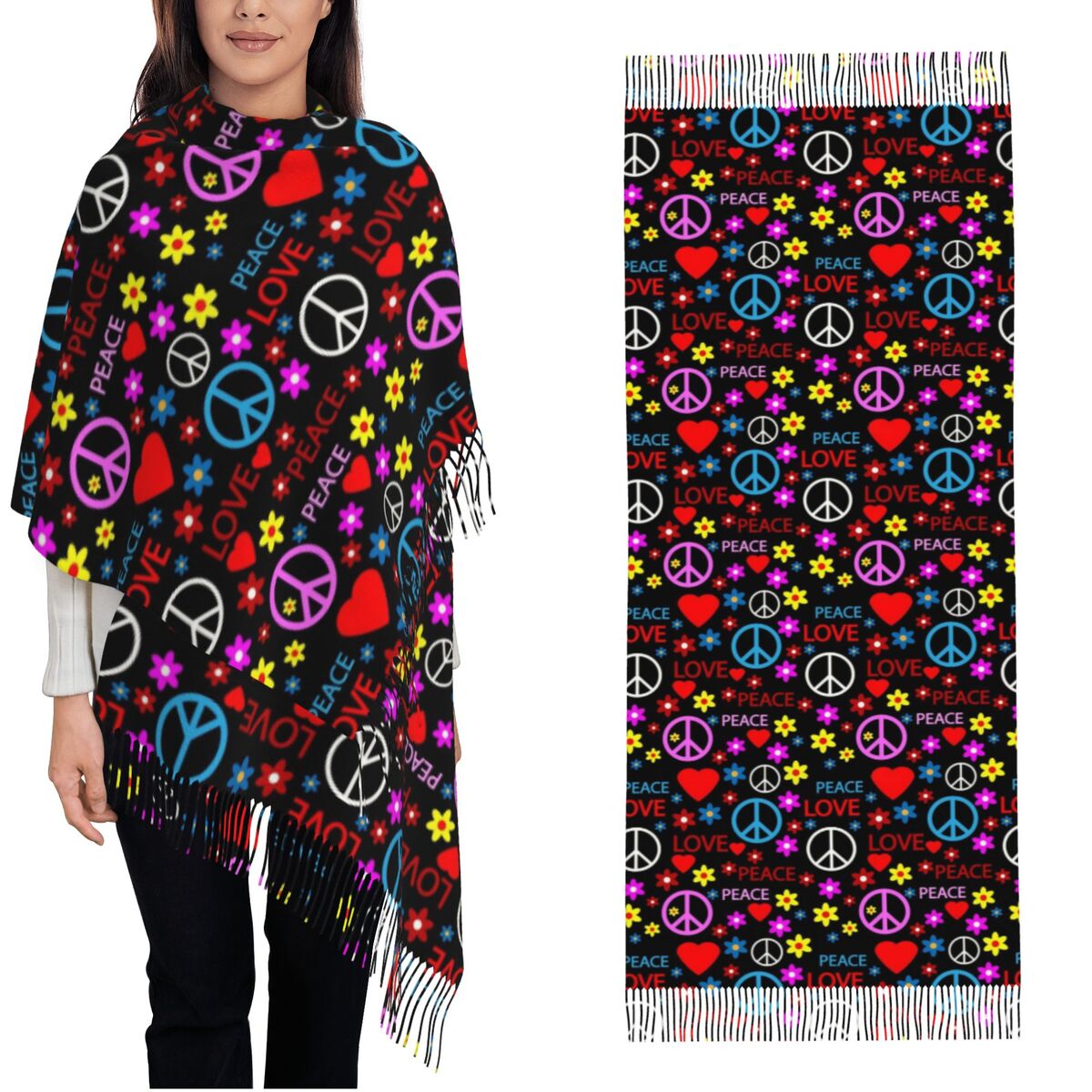 Bufanda con estampado de amor  - Pashmina Wrap Large reseña y precio
