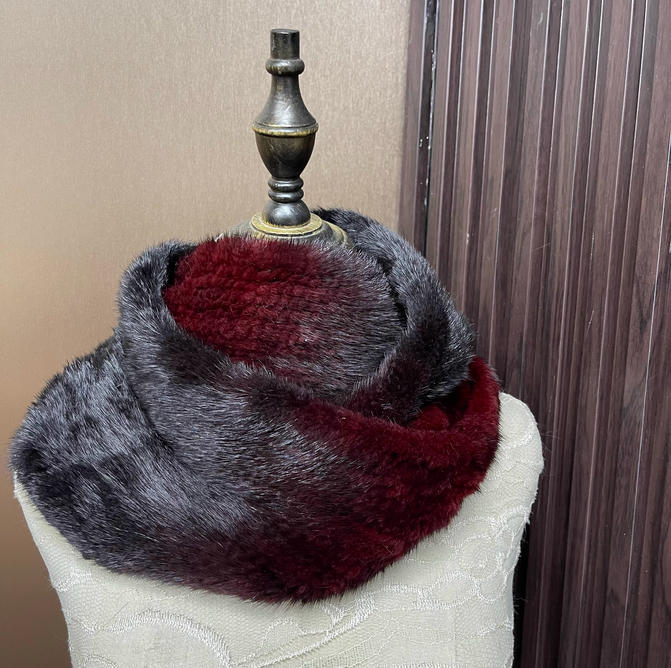 Bufanda de piel de visón autén - Infinity Scarf Knit reseña y precio