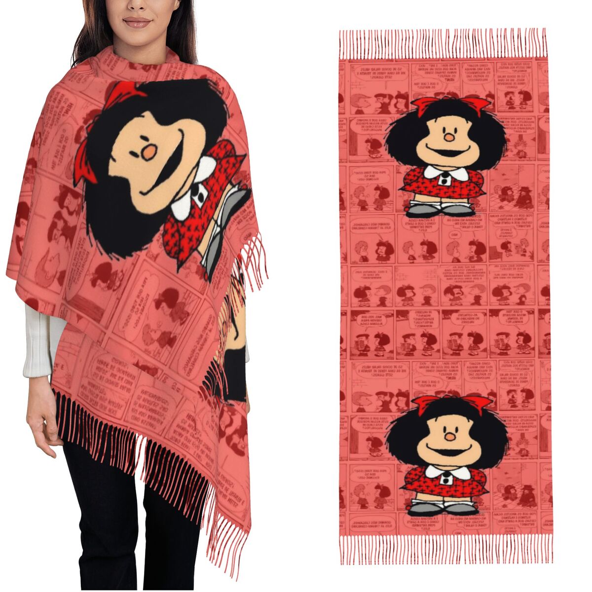 Bufanda con borlas para mujer, - Pashmina Wrap Large reseña y precio