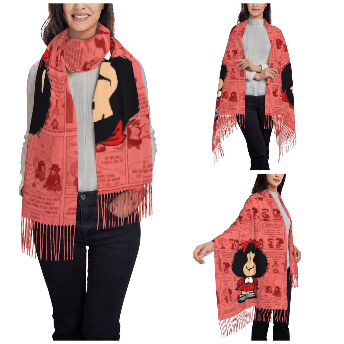 Bufanda con borlas para mujer, - Pashmina Wrap Large reseña y precio