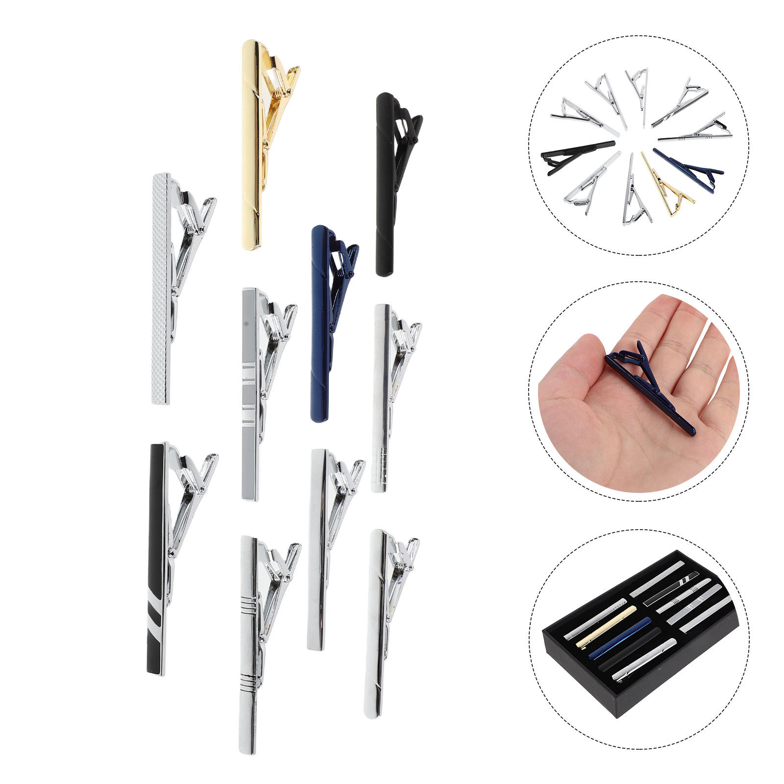 Juego de 10 Pinzas para Corbat - Tie Bar Set Gift reseña y precio